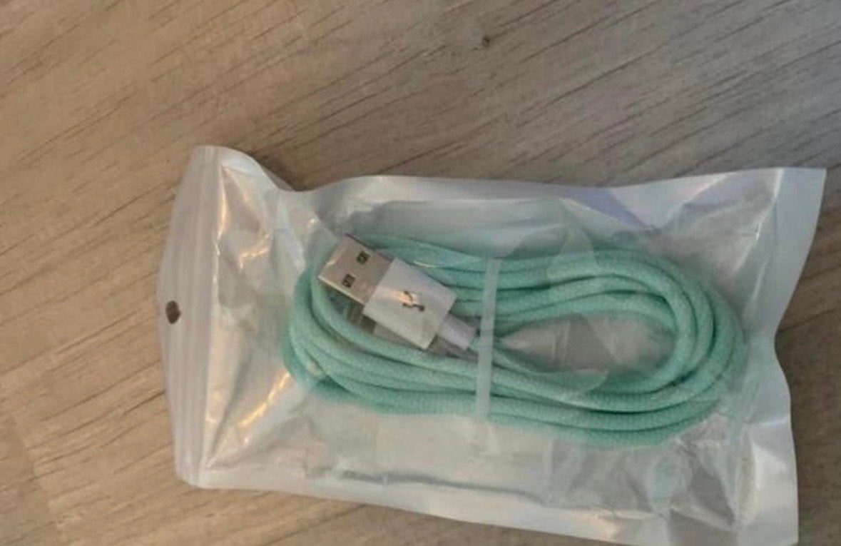 USB naar iPhone (Lightning) kabel - Mintgroen, Ophalen of Verzenden, Nieuw
