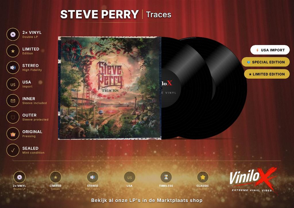 Steve Perry – Traces | 2LP | Deluxe Edition, Limited Edition, Ophalen of Verzenden, 12 inch, Nieuw in verpakking, Geseald