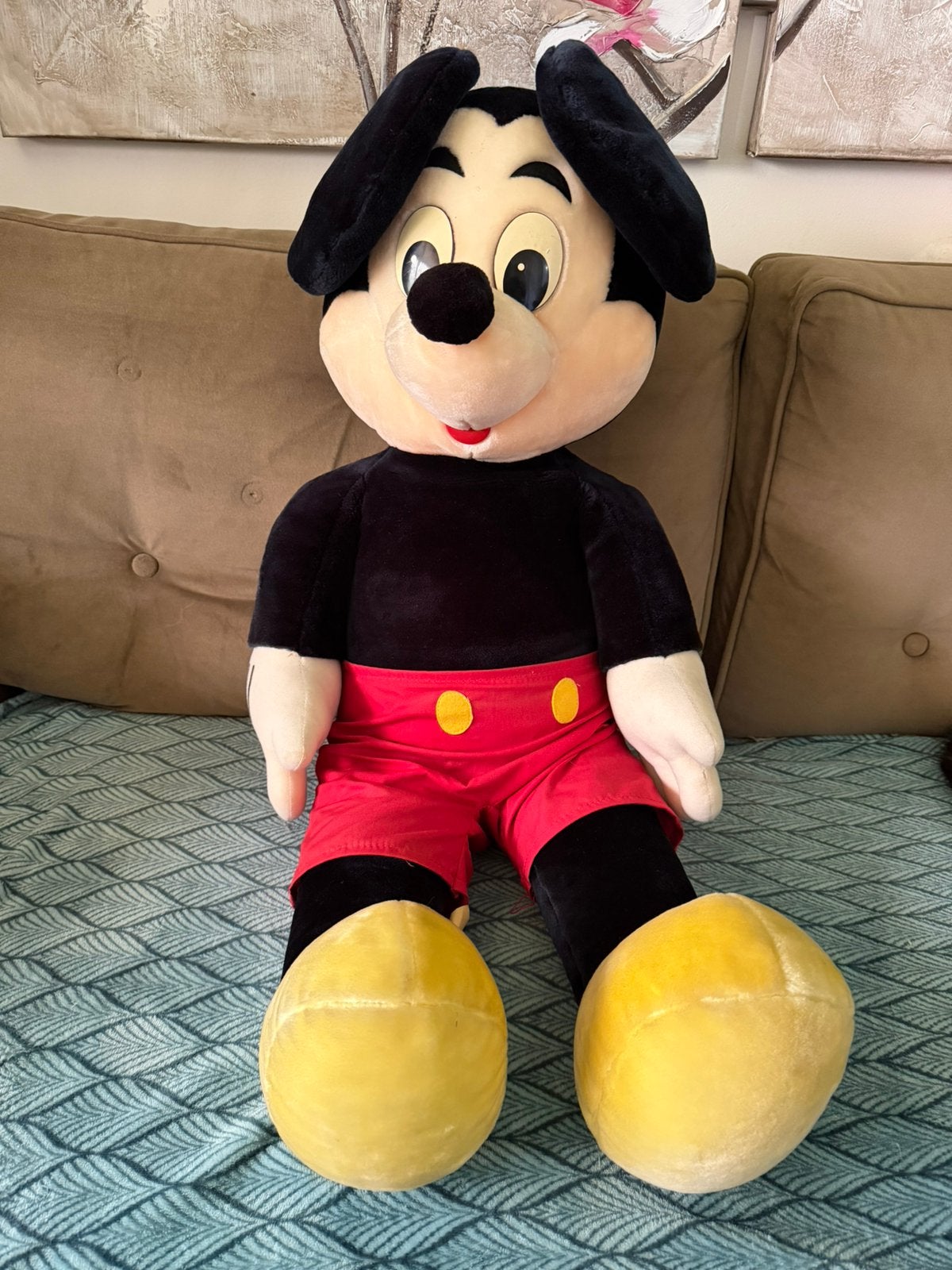 Vintage Disney Mickey Mouse Knuffel, Ophalen of Verzenden, Mickey Mouse, Gebruikt, Knuffel