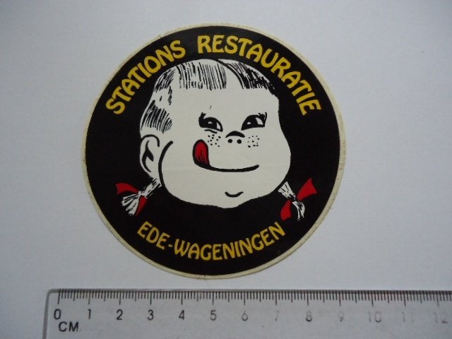 sticker oud EDE WAGENINGEN trein station ns restauratie, Verzamelen, Stickers, Verzenden, Zo goed als nieuw, Bedrijf of Vereniging