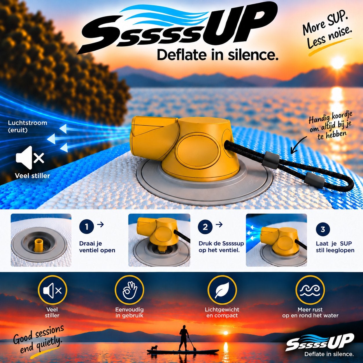 Sup demper om de sup stiller leeg te laten lopen, Verzenden, Nieuw, SUP-boards
