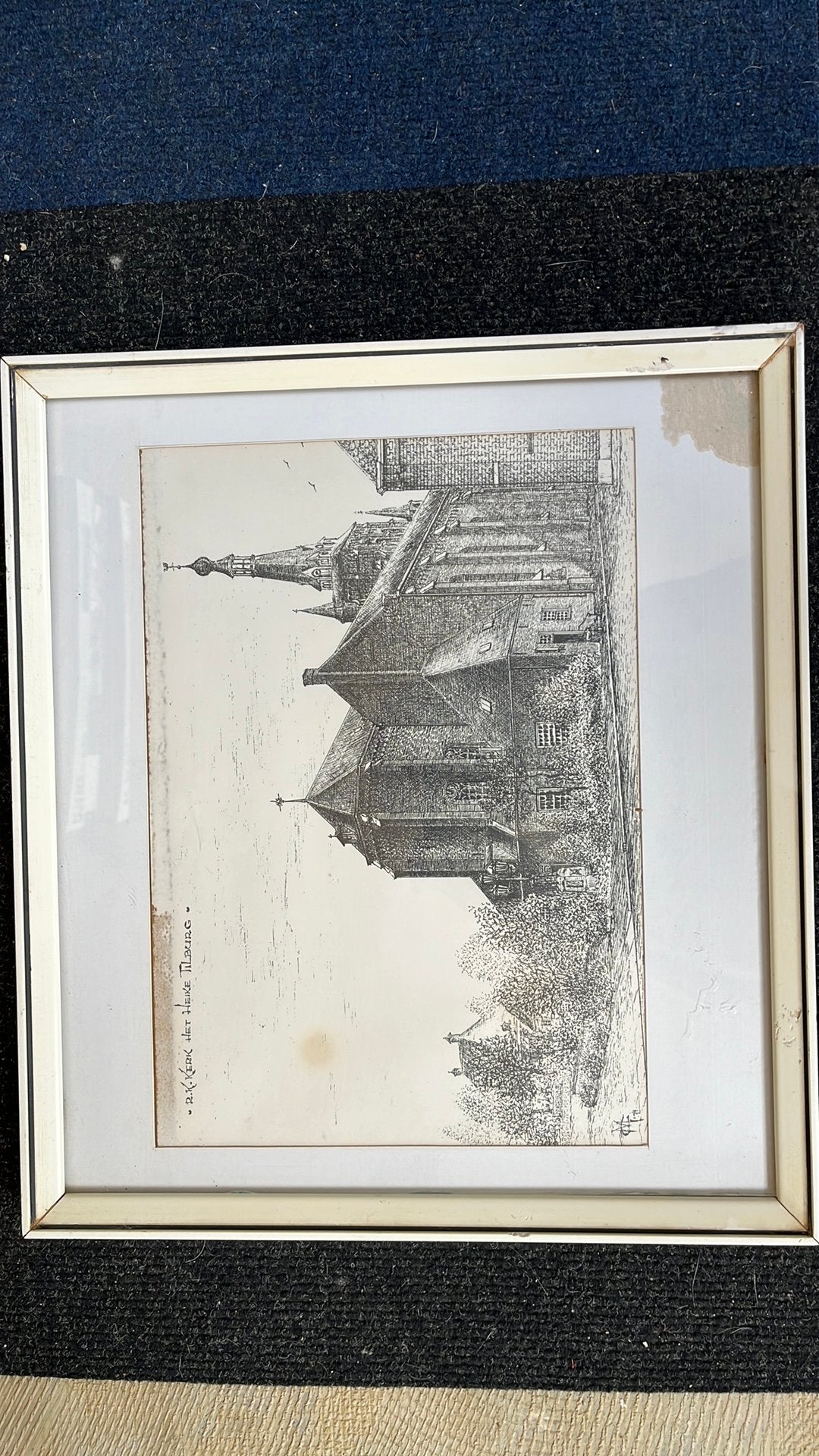 Tekening kerk “Het Heike” Tilburg van Cees Maes, Ophalen of Verzenden