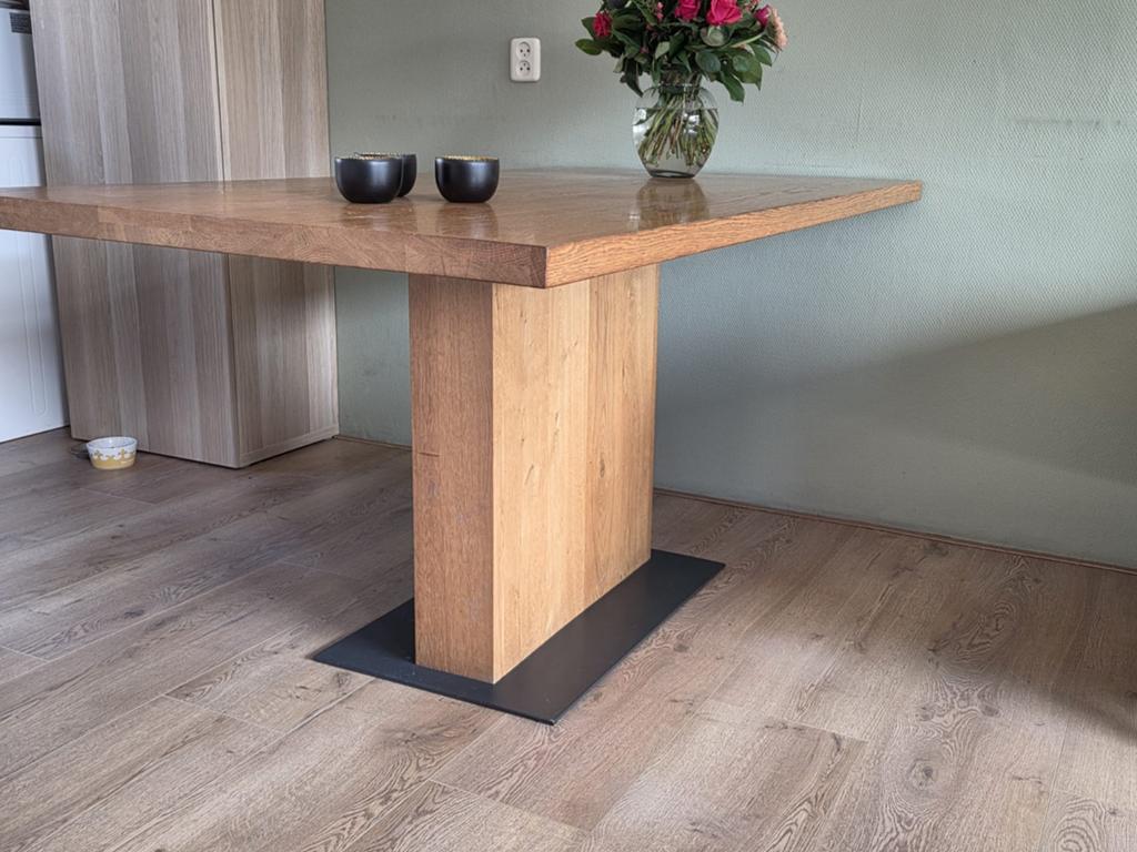Eetkamertafel ca. 90 x 160 xm, Huis en Inrichting, Ophalen, Gebruikt, 50 tot 100 cm, 150 tot 200 cm
