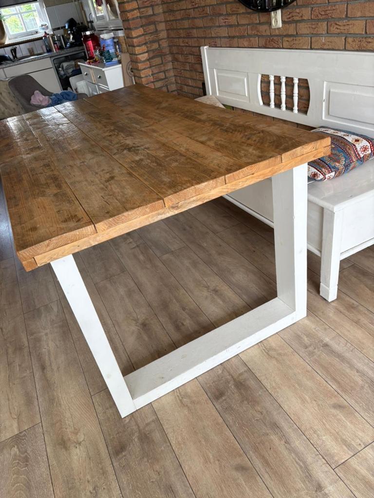 eettafel met bijpassende bank, Huis en Inrichting, Tafels | Eettafels, Ophalen, Gebruikt, 100 tot 150 cm, 150 tot 200 cm