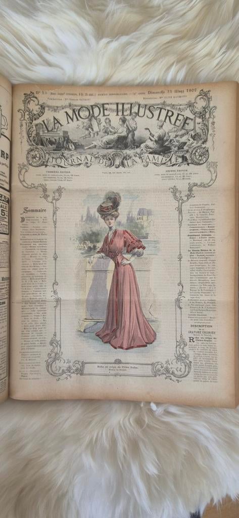 Antiek modetijdschrift La Mode Illustree - 1907 (Jan-Jul), Ophalen of Verzenden, Gelezen, Damesbladen