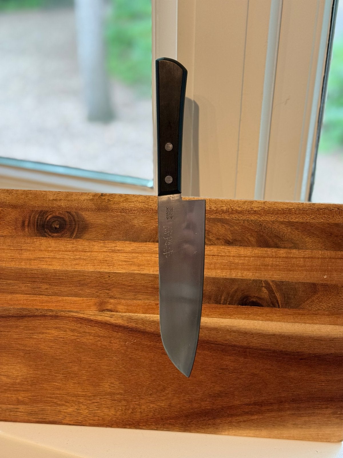 Japanse Kanetsune Santoku – Handgeslepen & Gerestaureerd, Ophalen, Zilver, Metaal, Overige merken