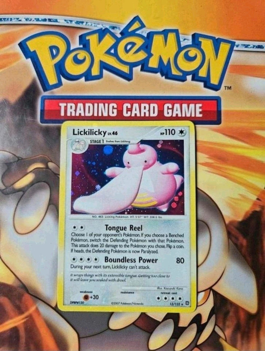 Lickilicky 12/132 Diamond&Pearl Secret Wonders bleed holo, Ophalen of Verzenden, Gebruikt, Losse kaart, Foil