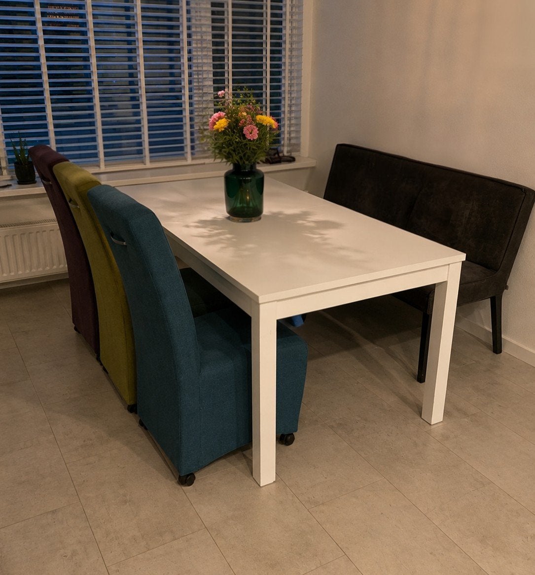 IKEA Bjursta uitschuifbare eettafel wit 175-260x95cm, Ophalen, Gebruikt, Modern, Scandinavisch, Functioneel, 50 tot 100 cm