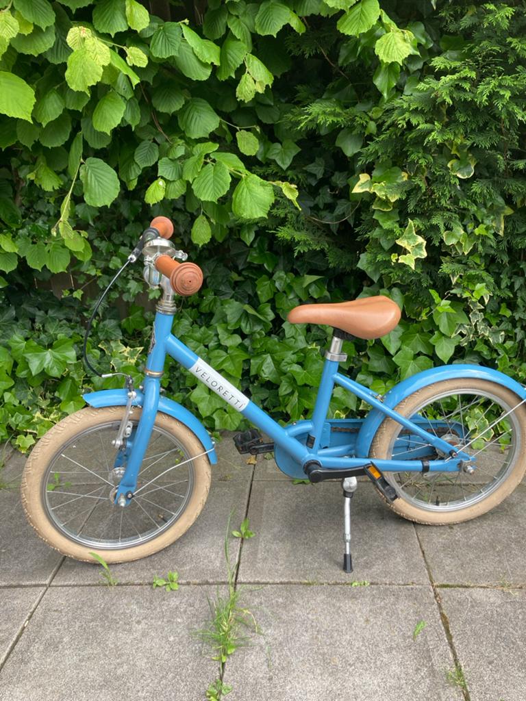 Veloretti kinderfiets blauw - 16 inch, Fietsen en Brommers, Fietsen | Kinderfietsjes, Ophalen, Gebruikt, Velgrem, 16 tot 20 inch