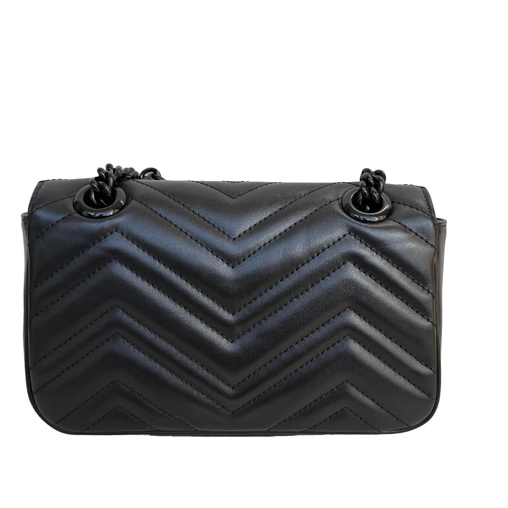 Gucci marmont matelasse mini small zwart so black tas image 3