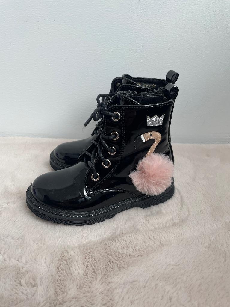 Laarsjes zwart flamingo 25, Meisje, Ophalen of Verzenden, Laarzen, Zo goed als nieuw