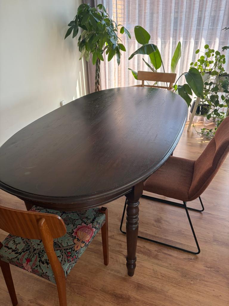 Dining table and chairs, Ophalen, Zo goed als nieuw, Rechthoekig, 50 tot 100 cm