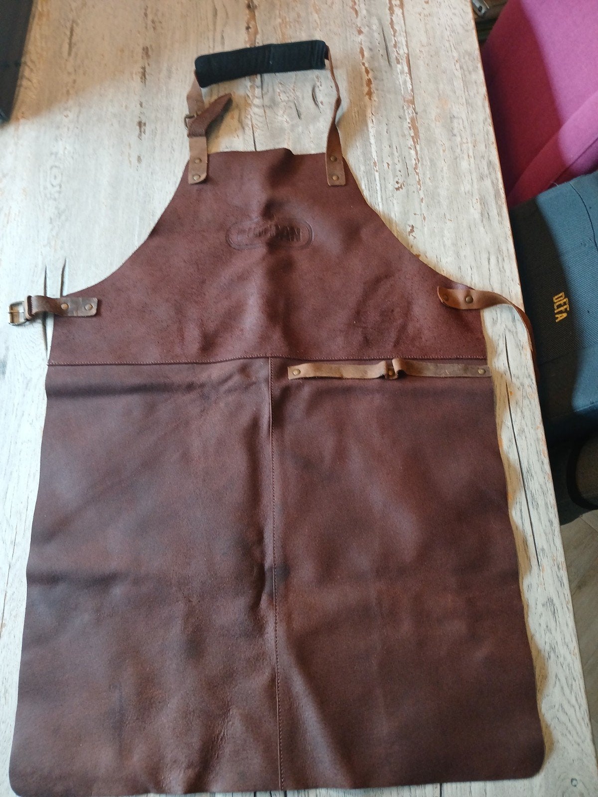 Leren BBQ Schort - Buccan, Ophalen of Verzenden, Gedragen, Buccan