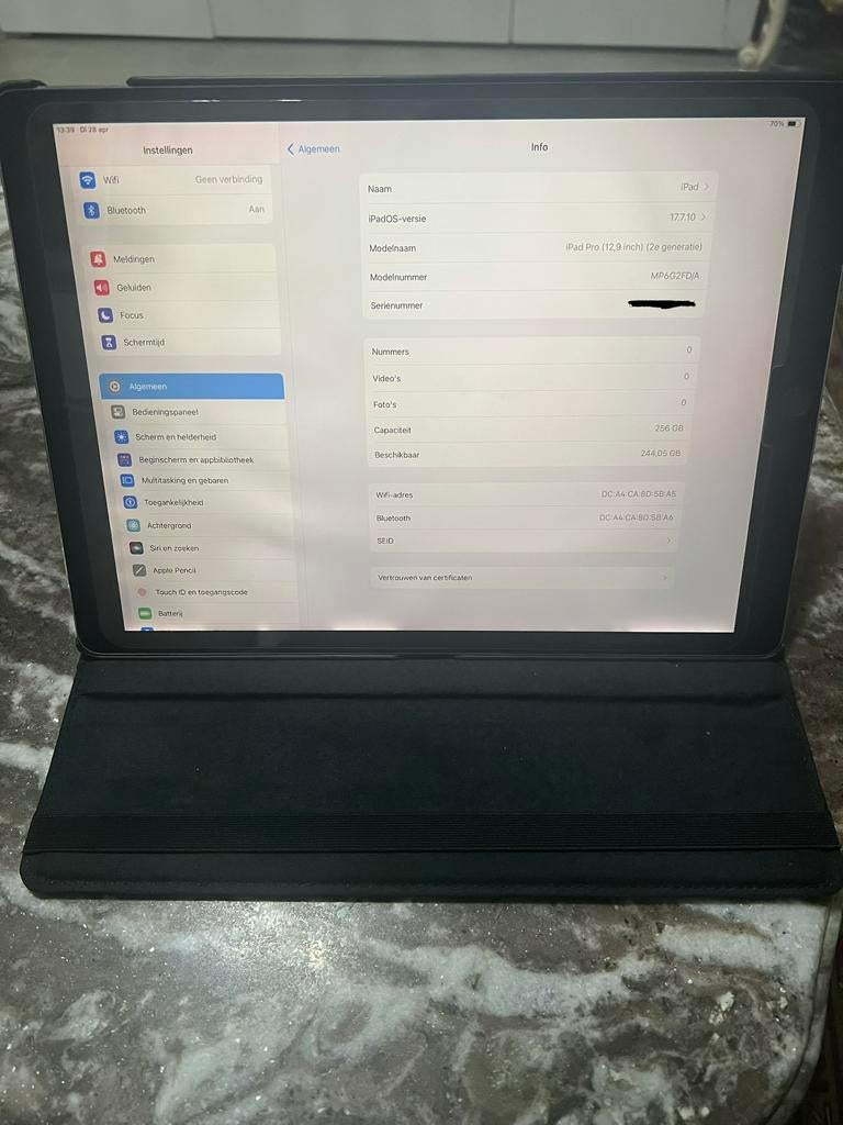 Te koop: iPad Pro 12,9” 2e Generatie – 256GB Mooie iPad Pro, Computers en Software, Apple iPads, 13 inch of meer, Ophalen of Verzenden