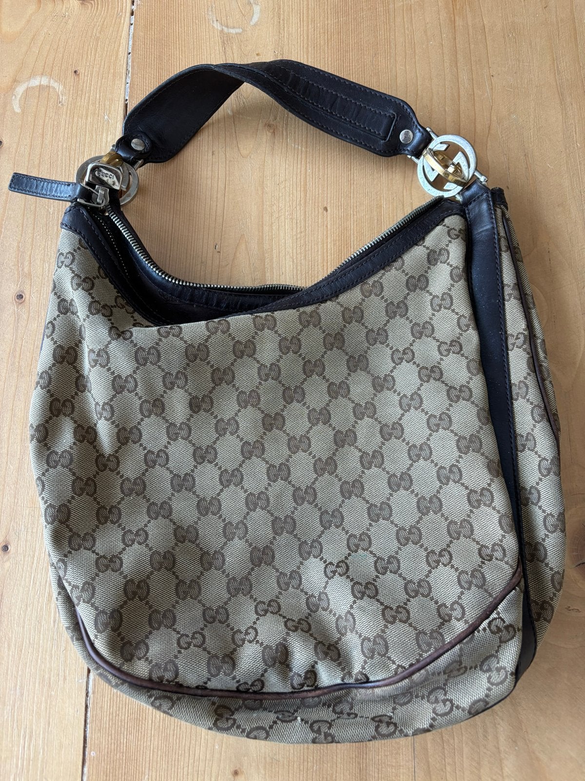 Originele Gucci GG Twin Hobo Bag, Ophalen of Verzenden, Gebruikt, Beige, Handtas
