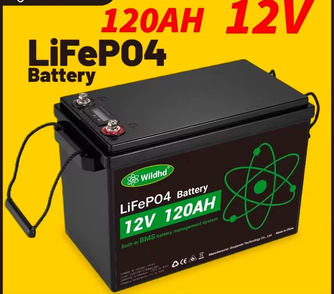 Nieuwe LiFePO4 Accu 12V 120AH met BMS, Ophalen, Nieuw