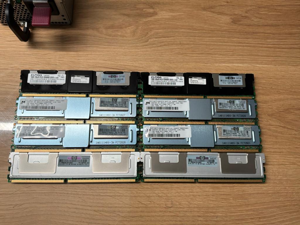 HP Server RAM DDR2 - 8x 1GB, Computers en Software, RAM geheugen, Gebruikt, Server, 8 GB, Ophalen of Verzenden