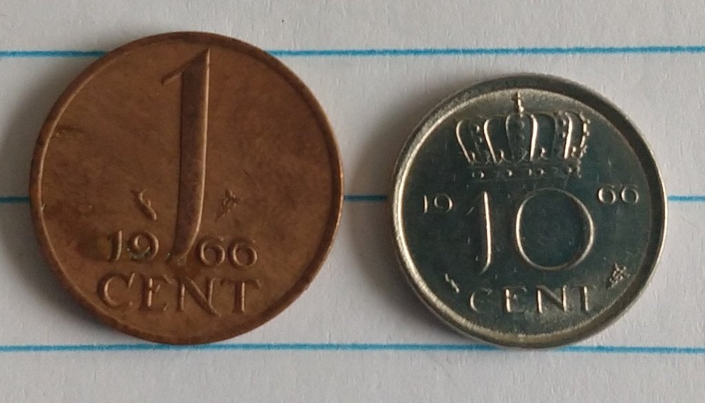 Nederlandse munten uit 1966,  volgnr 5, Ophalen of Verzenden, Koningin Juliana, Losse munt