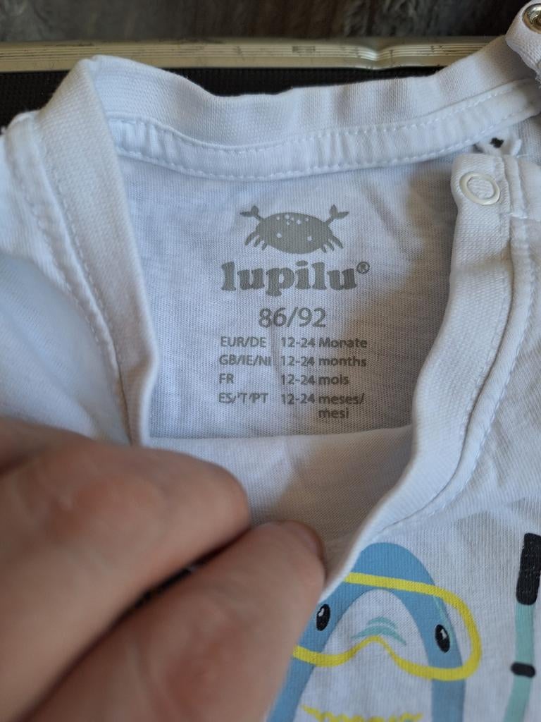 Wit tshirt swim maat 86-92, Kinderen en Baby's, Babykleding | Maat 86, Jongetje of Meisje, Lupilu, Onbekend, Ophalen of Verzenden