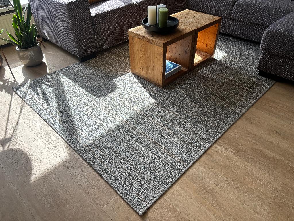 Vloerkleed gemêleerd blauw/grijs/beige  230 x 160 cm., Ophalen, 150 tot 200 cm, 200 cm of meer, Rechthoekig