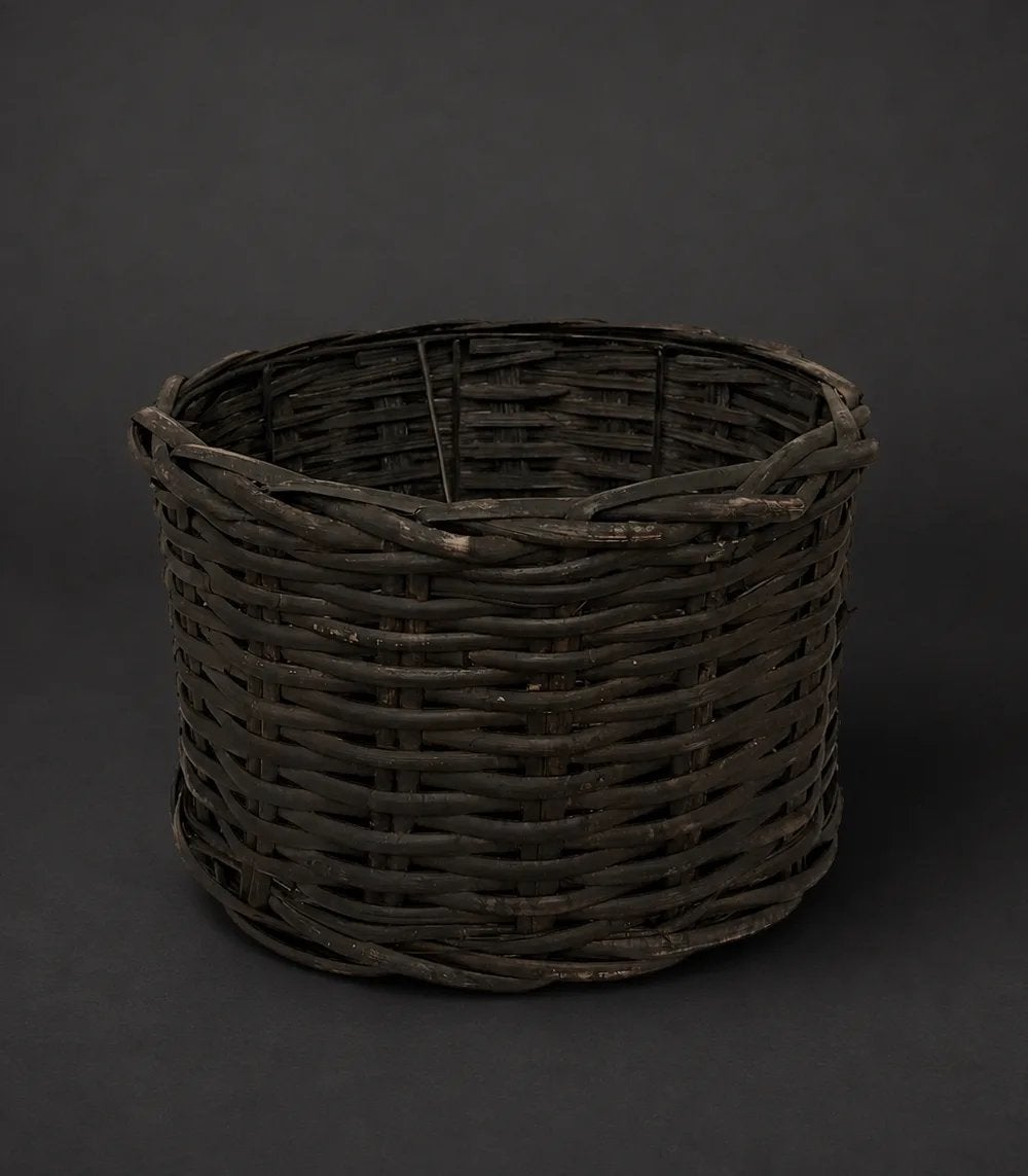 Rieten Lampenkap Donkerbruin – 22cm, Huis en Inrichting, N, Zwart, Rond, Nieuw