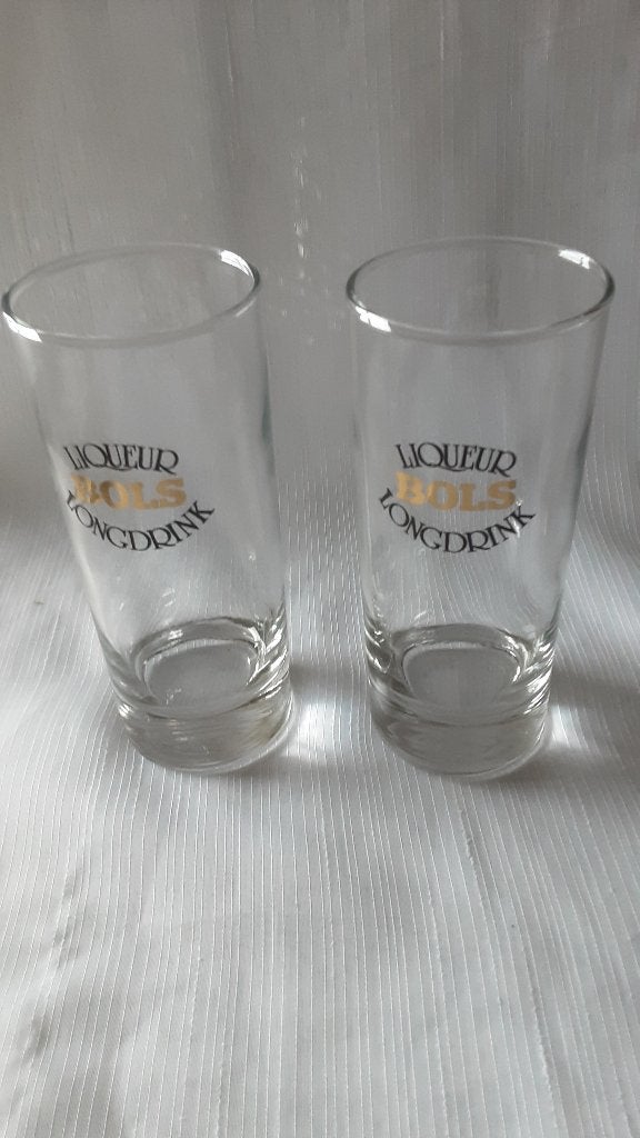 BOLS LIQEUR long drink glazen, 2 stuks, Verzamelen, Glas en Borrelglaasjes, Ophalen of Verzenden, Zo goed als nieuw, Borrel- of Shotglas