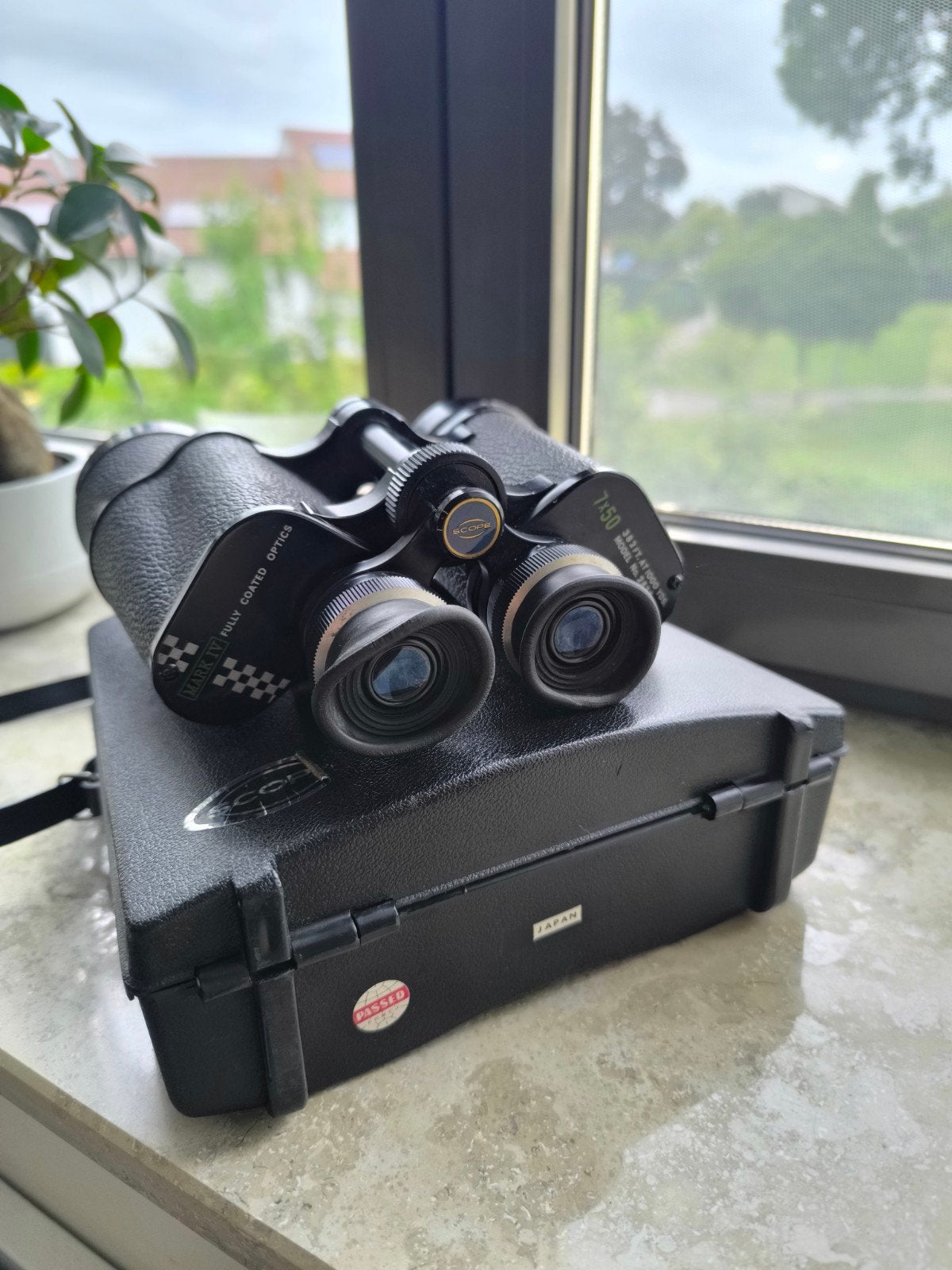 Vintage Scope Mark IV 7x50 Verrekijker (Made in Japan) – Met, Ophalen of Verzenden, Zo goed als nieuw, Minder dan 8x, Met hoes of tas