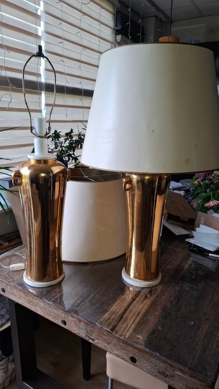2 Lampen met olifant kopjes, Ophalen, Vintage