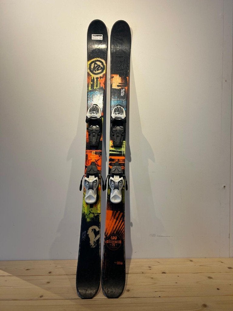 K2 Shreditor Junior Freestyle ski's 129 cm met bindingen, Sport en Fitness, Overige merken, Gebruikt, Info@k2.com, 100 tot 140 cm