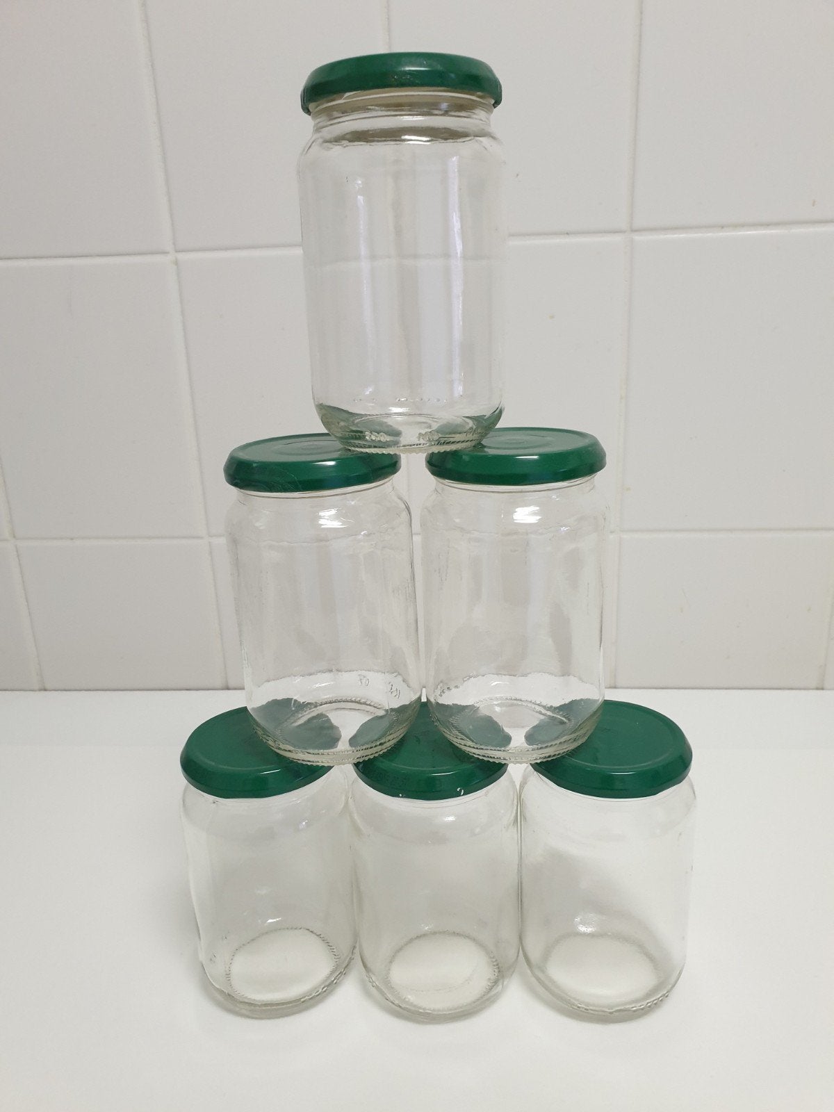 15 Lege glazen potten van 300ml, Ophalen of Verzenden, Zo goed als nieuw, Glas, Pot, Bus of Blik