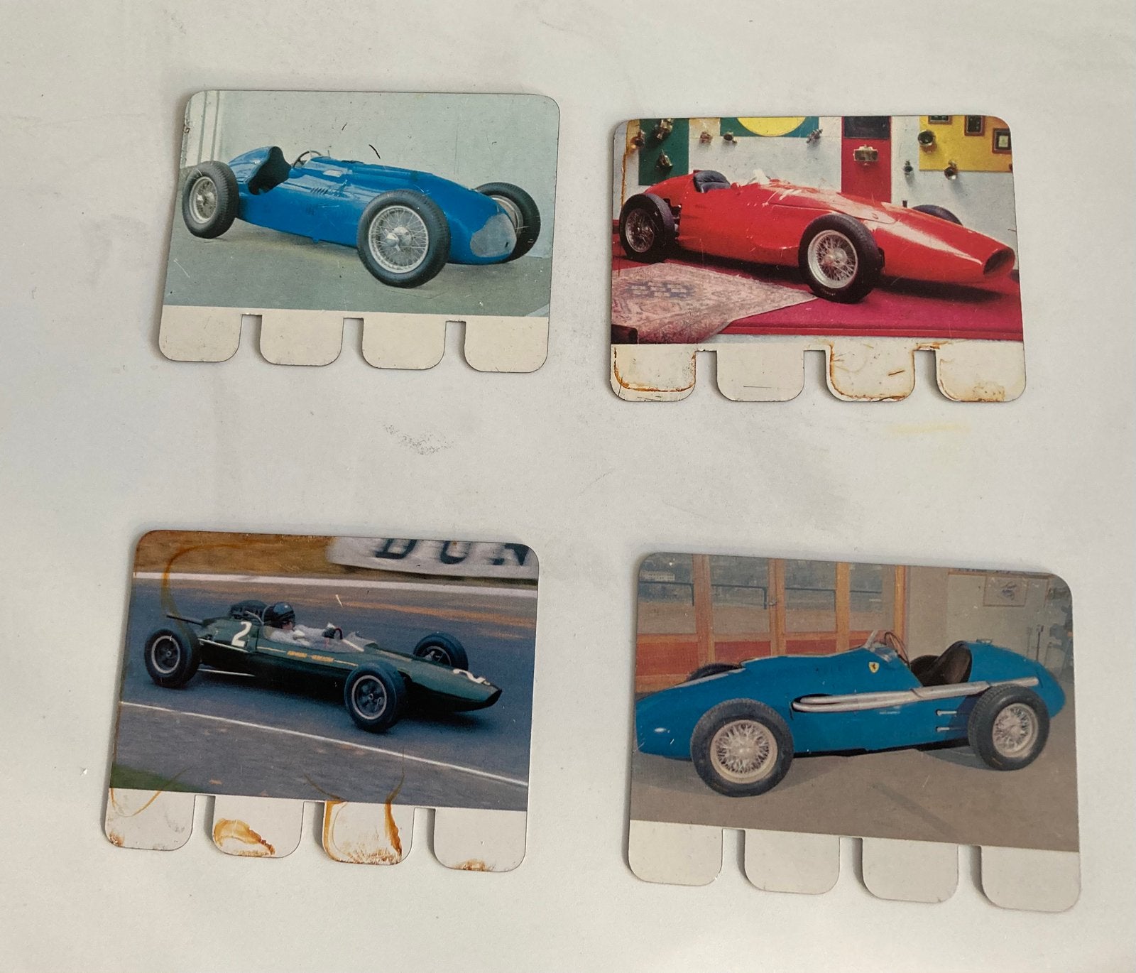 4 metalen plaatjes Formule 1, Ophalen of Verzenden, Gebruikt, Formule 1