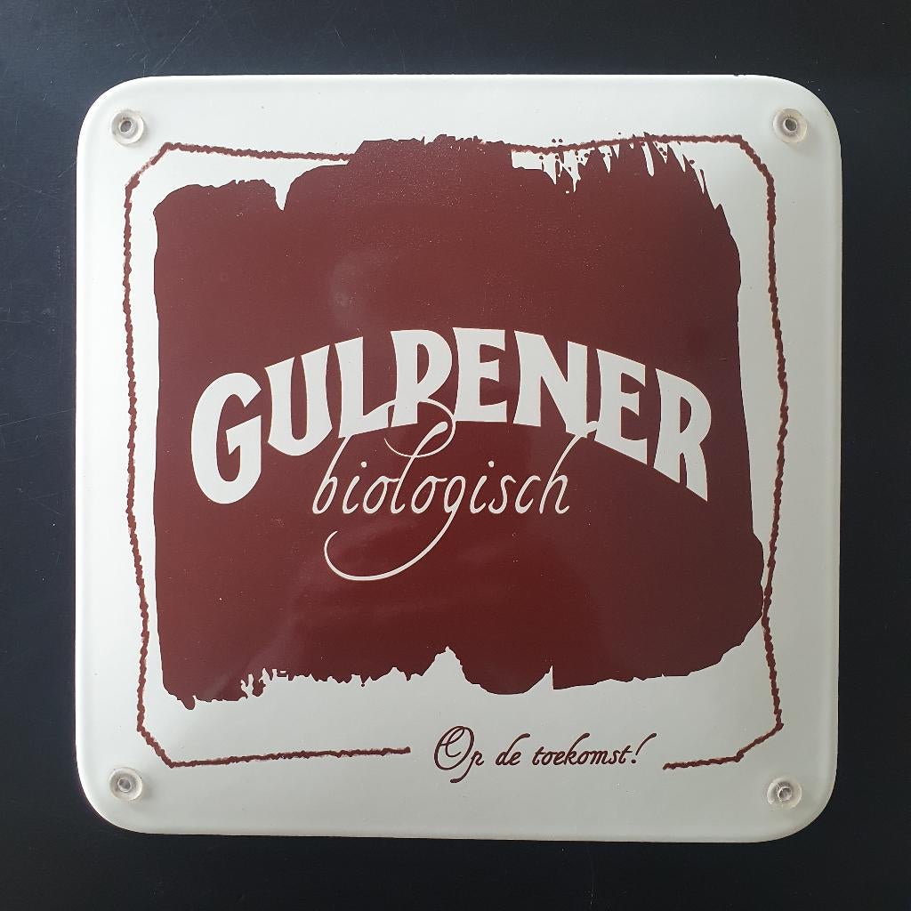 Emaille bordje Gulpener bier, Verzamelen, Ophalen, Zo goed als nieuw, Reclamebord
