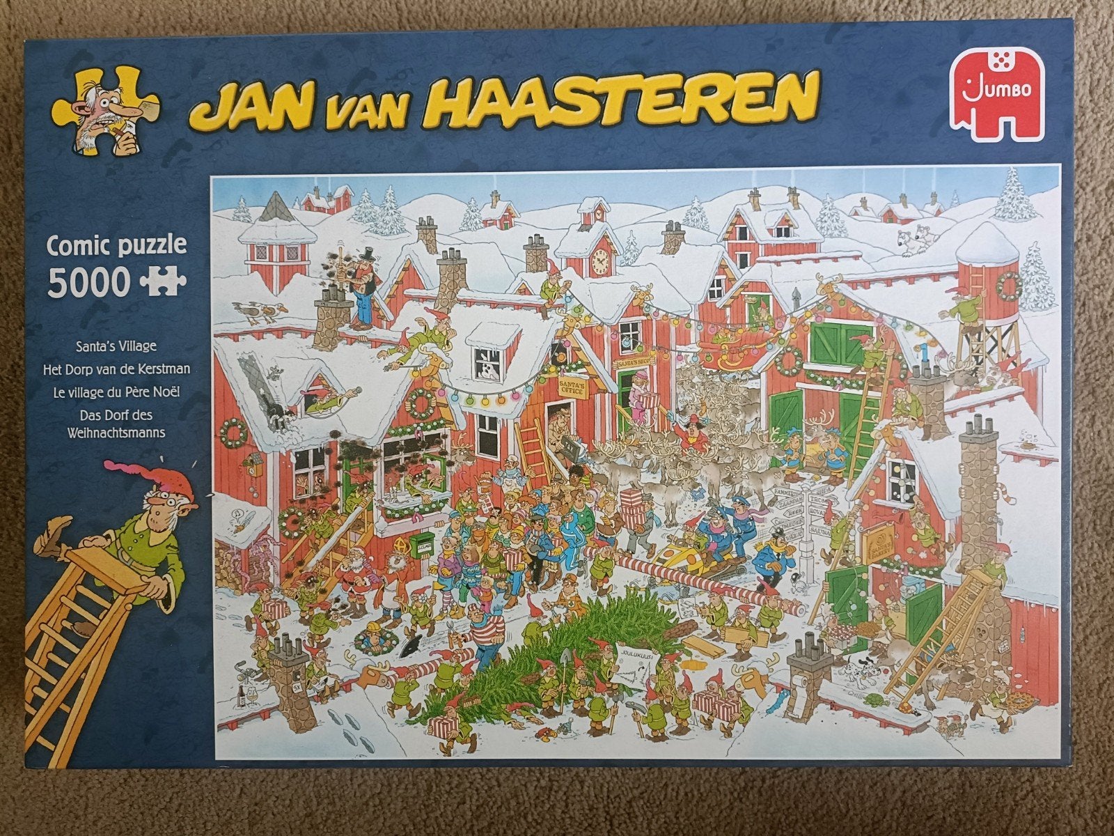 Jan van Haasteren 5000 stukjes, Het Dorp van de Kerstman, Ophalen, Meer dan 1500 stukjes, Zo goed als nieuw, Legpuzzel