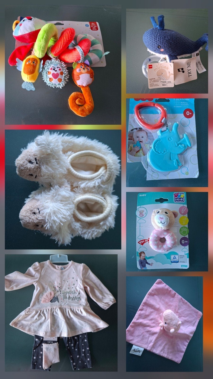 nieuw kraamcadeau's babyspeeltjes leuk voor bijv luiertaart, Kinderen en Baby's, Ophalen of Verzenden, Nieuw, Rammelaar, Met geluid