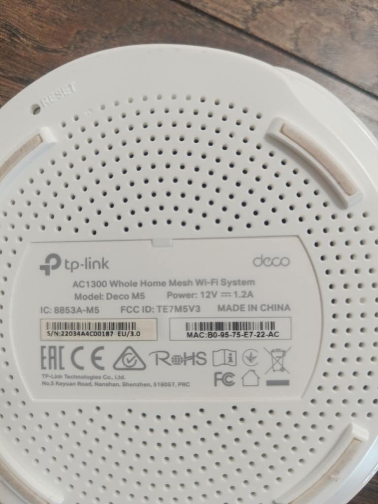 1 x TP-Link Deco M5 AC1300 Multiroom Mesh Wifi System, Computers en Software, WiFi-versterkers, Ophalen, Zo goed als nieuw, TP-Link