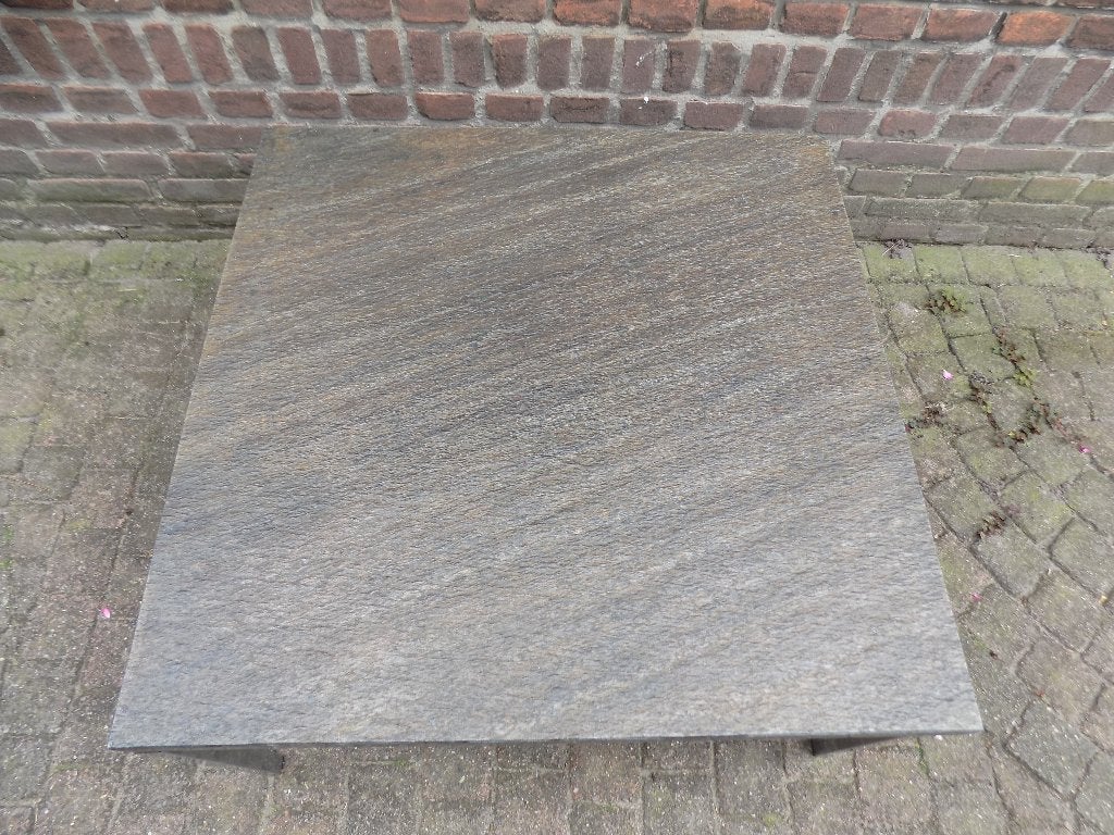 Twee vintage jaren 60 sixties natuurstenen salontafels., Ophalen, Overige materialen, Gebruikt, Rechthoekig