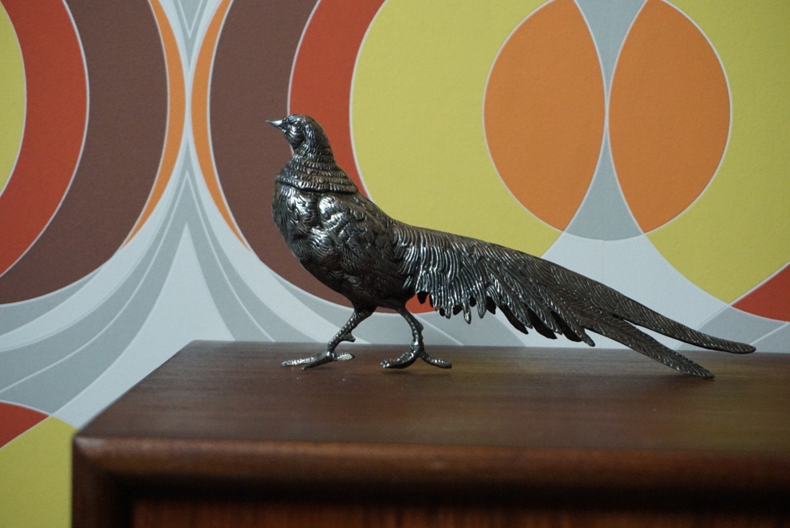 Vintage metalen fazant – Retro decoratie, Ophalen of Verzenden