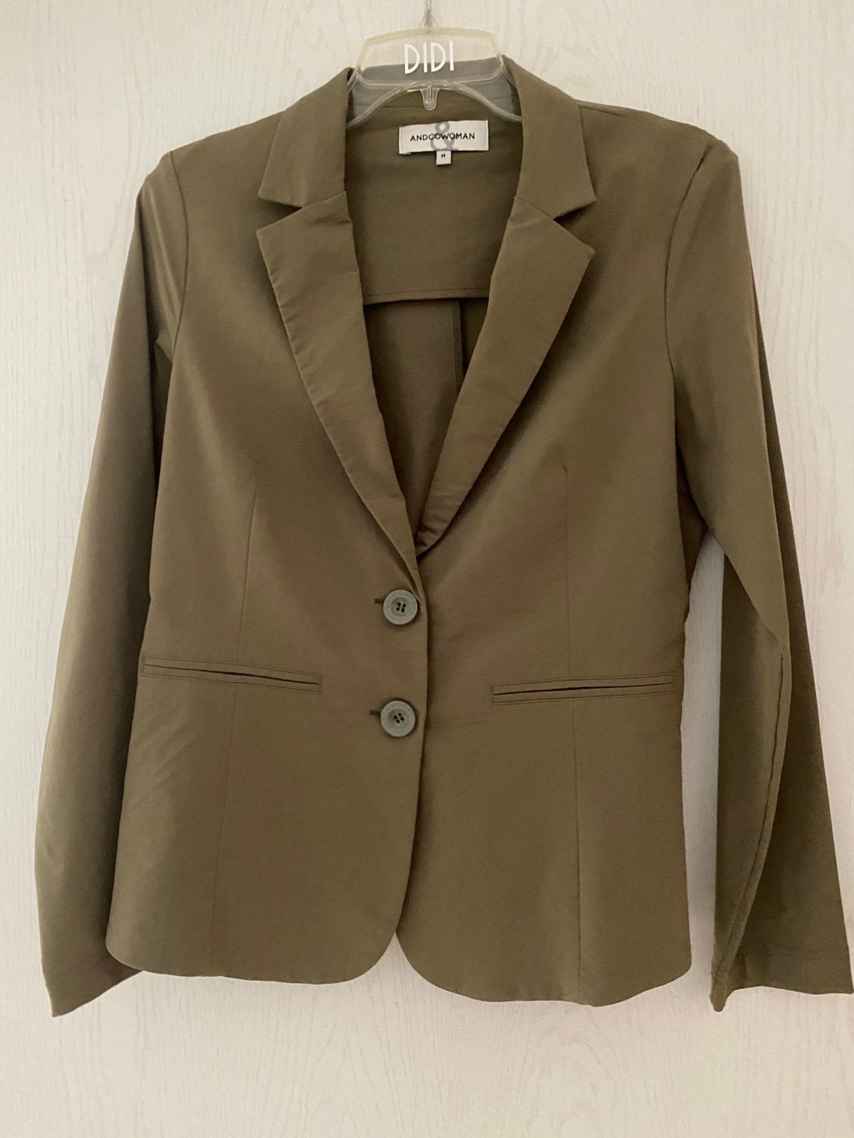 And Co woman blazer Phileine. Taupe en zandkleur, Ophalen, Zo goed als nieuw, Maat 38/40 (M), Overige kleuren