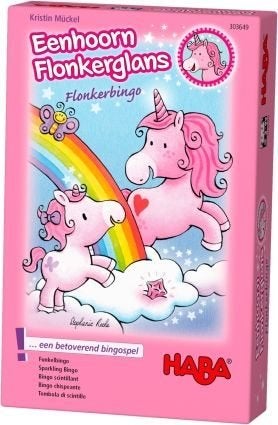 Haba spel: Unicorn/Eenhoorn Flonkerglans Bingo 3+, HABA, Nieuw, Ophalen of Verzenden, Info@bezigebijtjezzz.nl