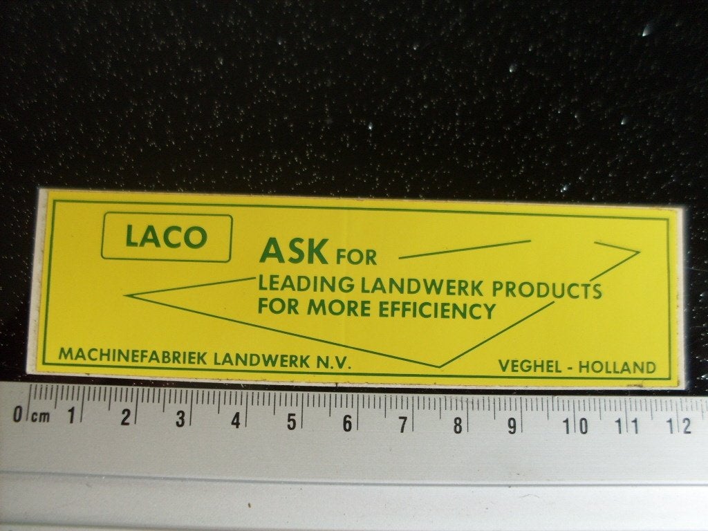 sticker machinefabriek landwerk veghel logo laco, Verzenden, Zo goed als nieuw, Bedrijf of Vereniging