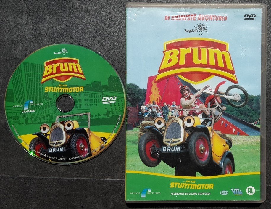 DVD - Brum en de Stuntmotor - NL Gesproken, Cd's en Dvd's, Alle leeftijden, Zo goed als nieuw, Show, Avontuur