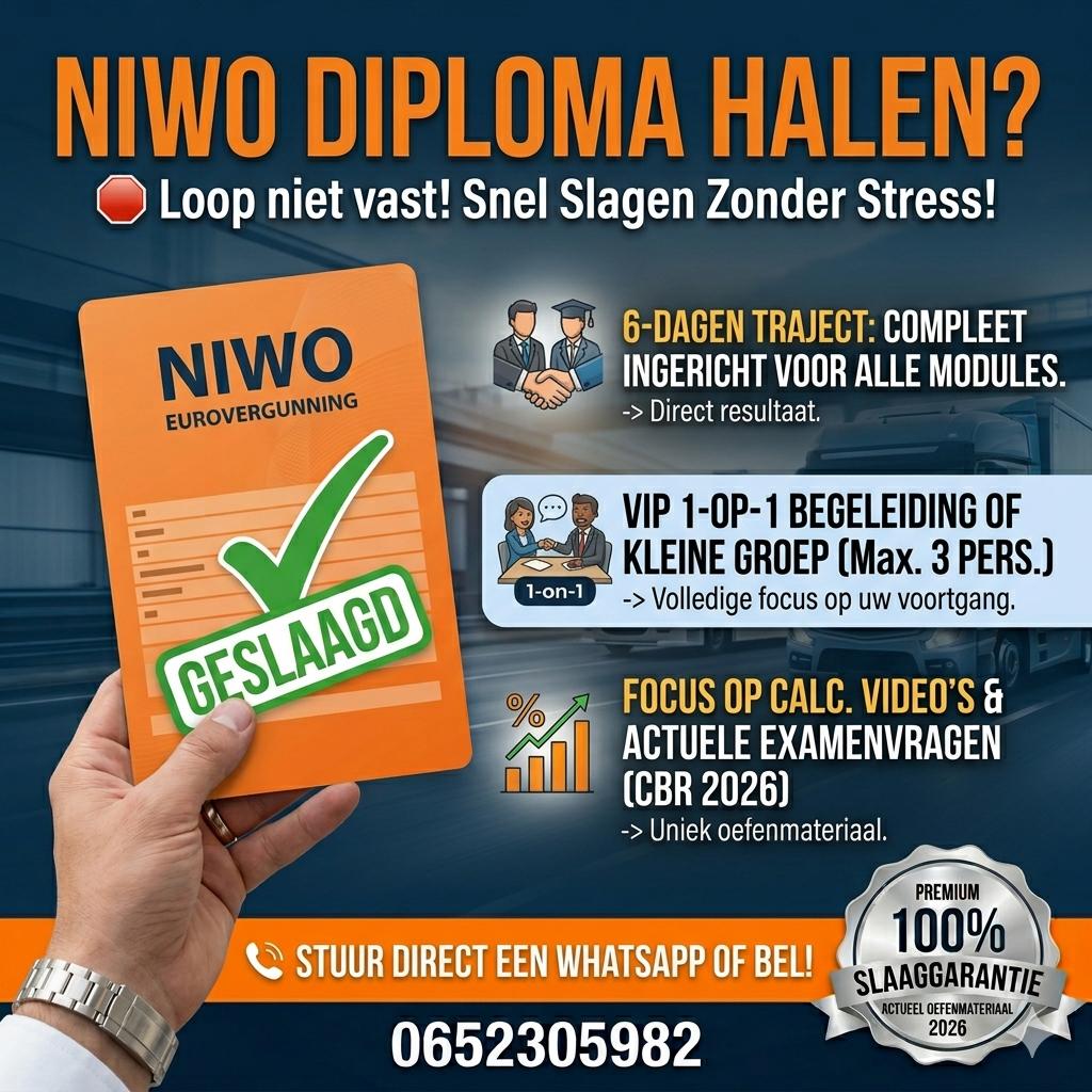 In 6 Dagen Uw NIWO Diploma | Hoge Slaagkans |  ACTIE!, Boeken, Ophalen of Verzenden