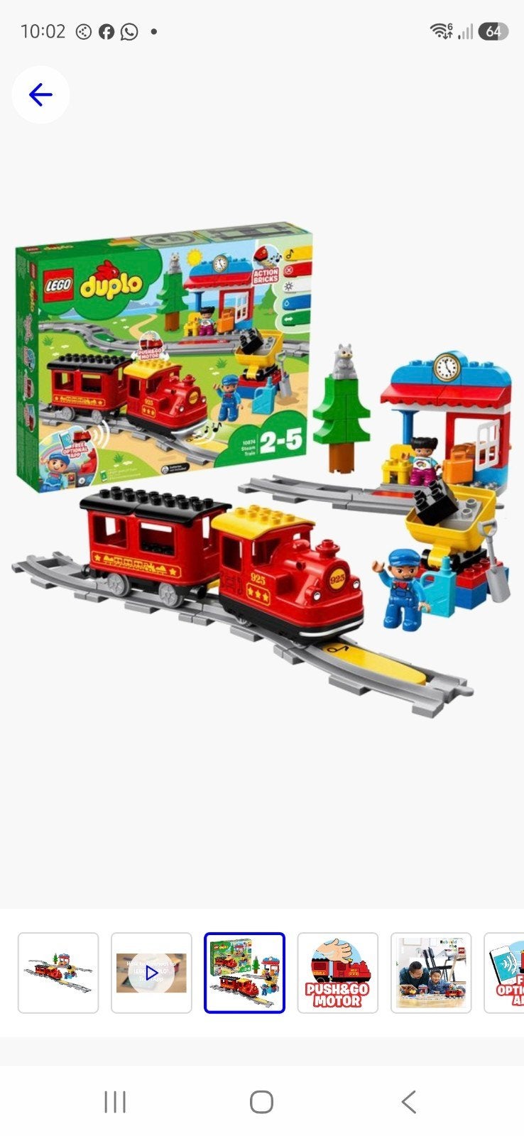 LEGO Duplo Stoomtrein met veel rails en wagons, Ophalen