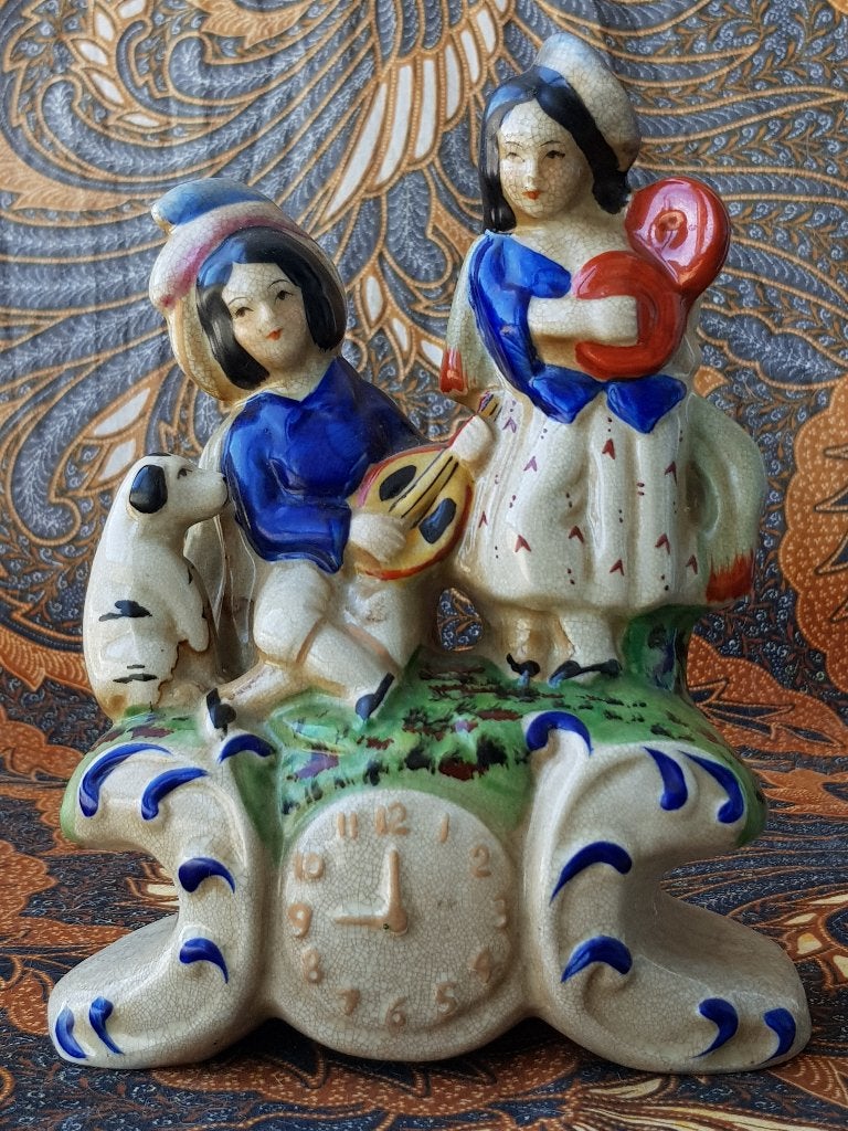 Mooie originele antieke Engelse Staffordshire flatback 1860., Ophalen of Verzenden