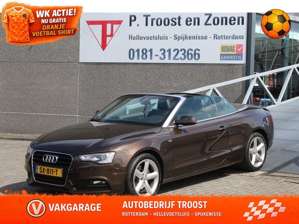 Audi A5 Cabriolet 2.0 TFSI Pro Line S 2x S-line Automaat/Nav, Gebruikt, Zwart, 4 cilinders, 4 stoelen