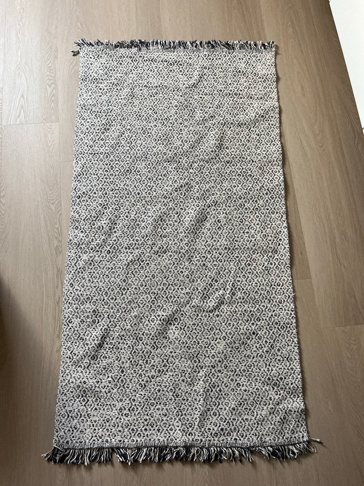 IKEA RÖRKÄR Vloerkleed - Grijs/Wit, 80x150 cm, Huis en Inrichting, Ophalen, 100 tot 150 cm, 50 tot 100 cm, Zo goed als nieuw