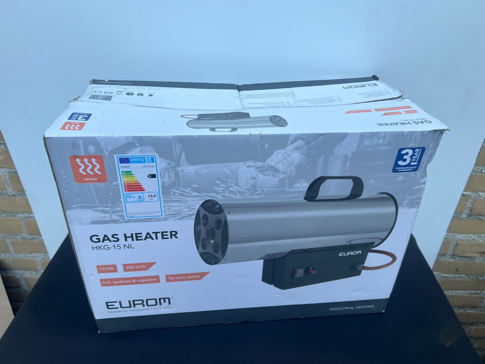 Te Koop : Eurom Gas Heater Gaskachel HKG-15NL Heteluchtkanon, Doe-het-zelf en Verbouw, Ophalen of Verzenden, Nieuw, Kachel, 30 tot 80 cm