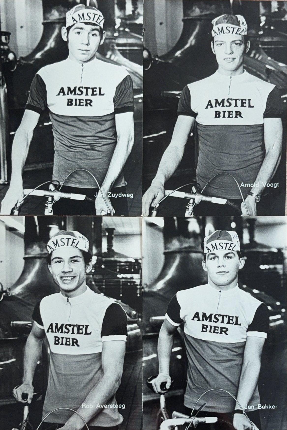 5x Ansichtkaart wielrenner - Amstel Bier - 1971, Verzenden, 1960 tot 1980, Ongelopen, Sport en Spel