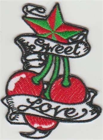 Sweet Love Kersen stoffen opstrijk patch embleem #10, Ophalen of Verzenden, Nieuw, Shirt