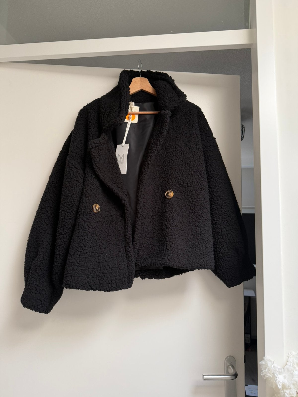 Teddy jas, Ophalen of Verzenden, Zo goed als nieuw, Maat 46/48 (XL) of groter, Zwart